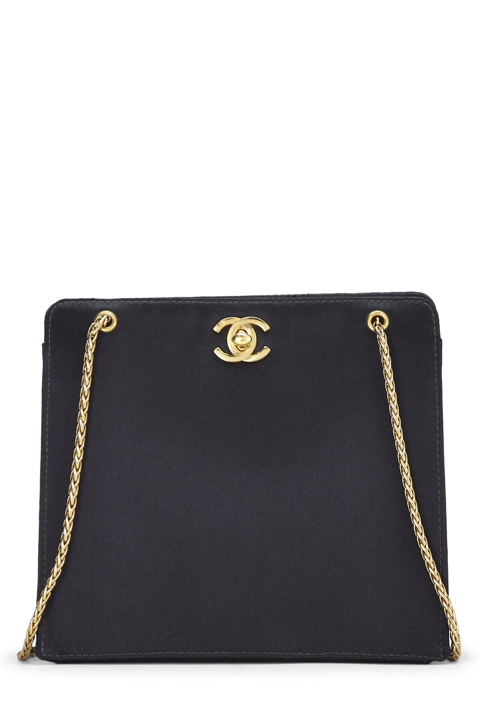 Chanel Black Satin 'CC' Shoulder Bag Mini 1 Chanel Black Satin 'CC' Shoulder Bag Mini