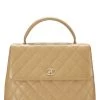 Chanel Beige Quilted Caviar Kelly