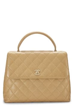 Chanel Beige Quilted Caviar Kelly