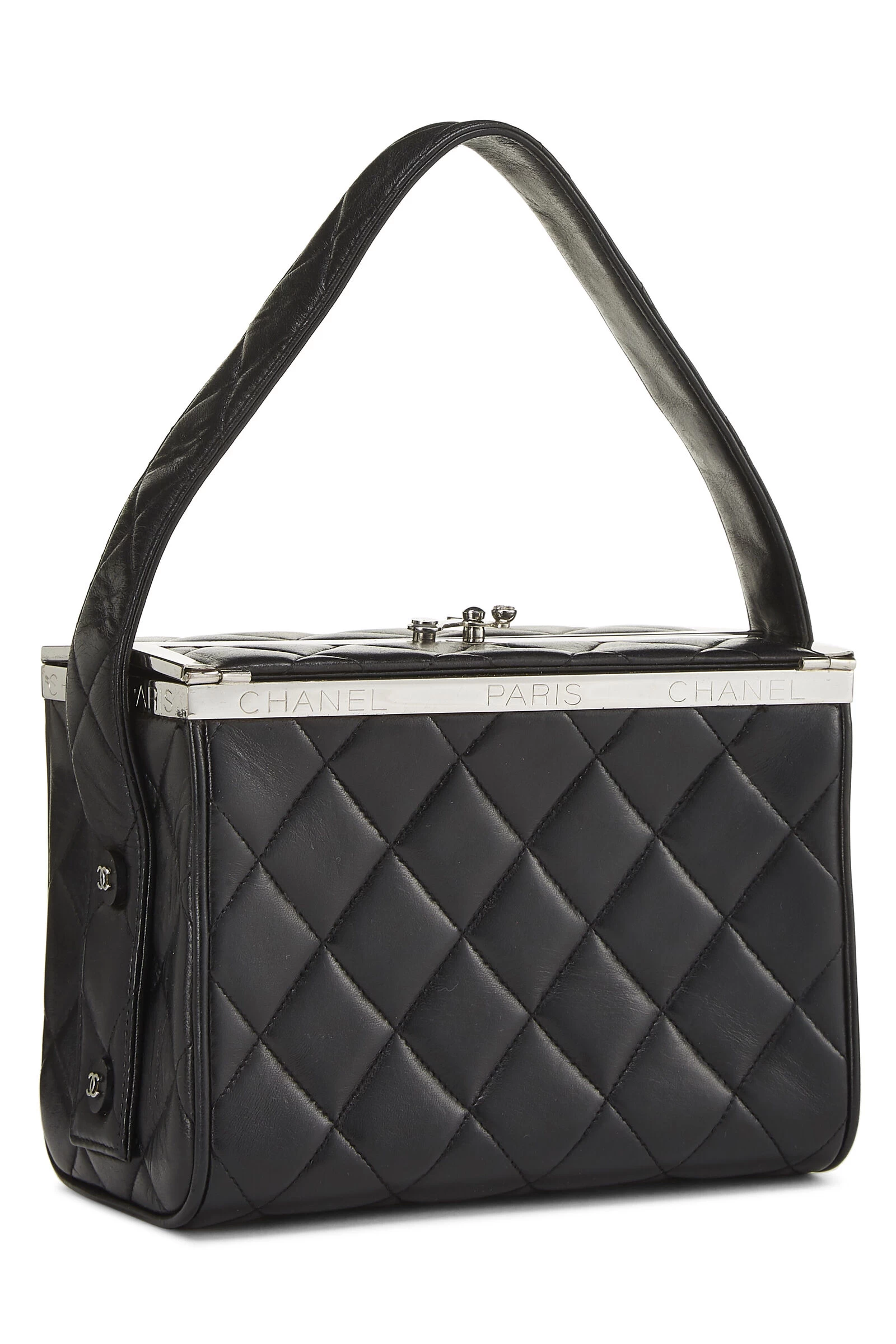 Chanel Black Quilted Lambskin Box Bag 2 Chanel Black Quilted Lambskin Box Bag - Image 2