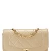 Chanel Beige Quilted Lambskin Diana Flap Small