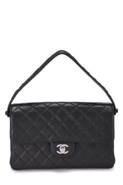 Chanel Black Quilted Caviar Double Sided Classic Flap Medium