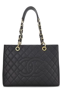 Chanel Black Quilted Caviar Grand Shopping Tote (GST)