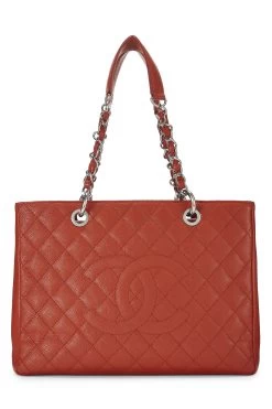 Chanel Orange Caviar Grand Shopping Tote (GST)