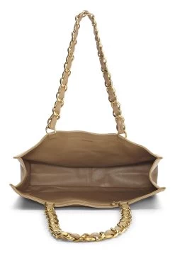 Chanel Beige Lambskin Flat Chain Handle Tote -Fashion clothing Q6B0XE1IIB006 6