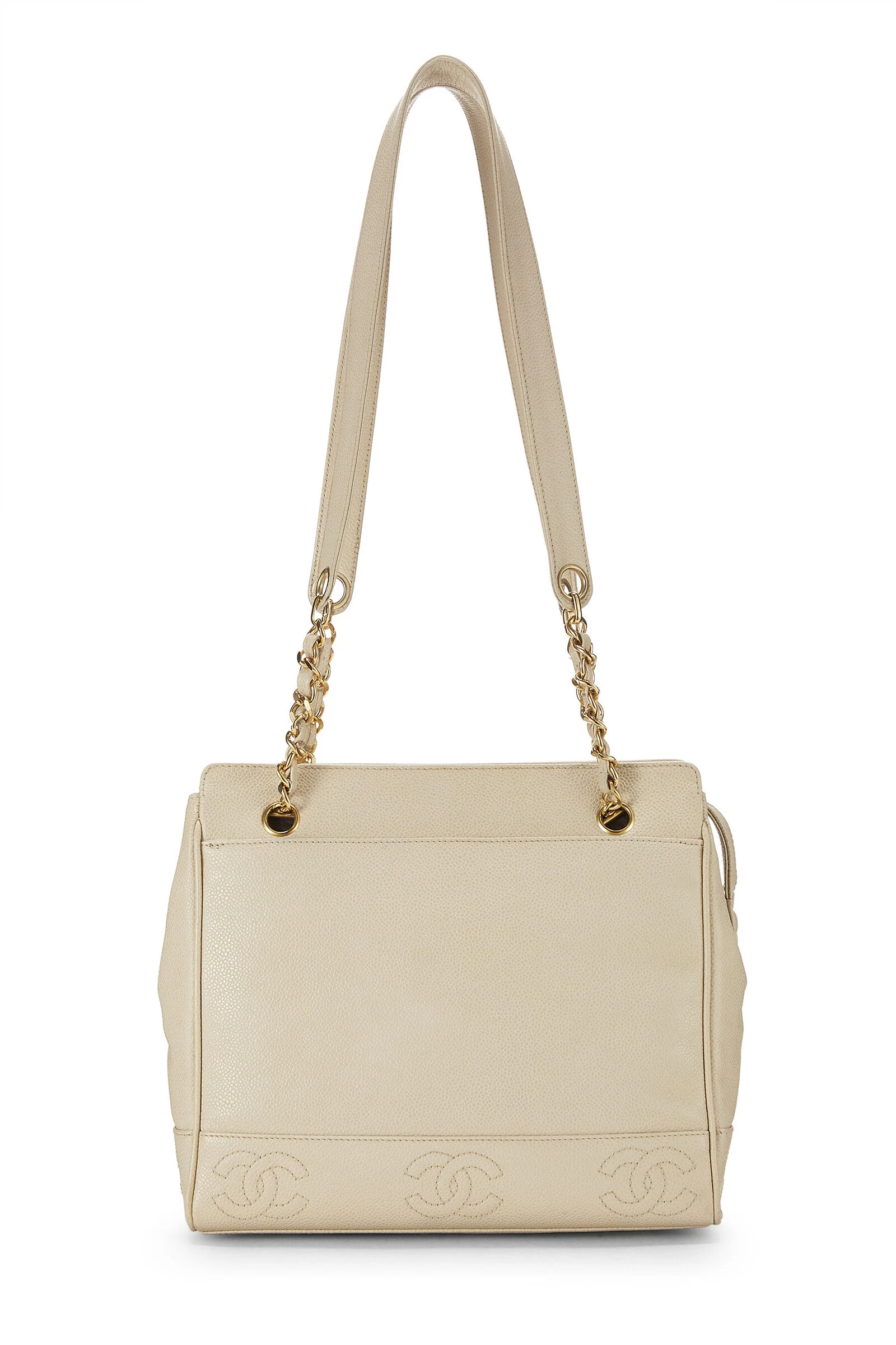 Chanel White Caviar 3 CC Tote Small 1 Chanel White Caviar 3 CC Tote Small