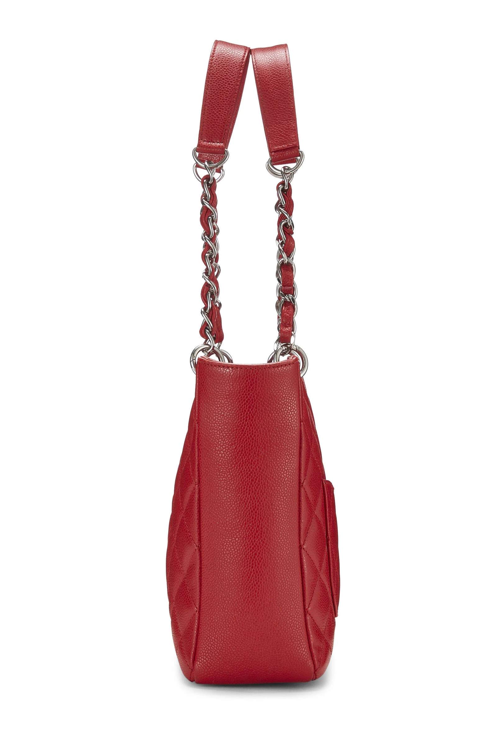 Chanel Red Quilted Caviar Petite Shopping Tote (PST) 3 Chanel Red Quilted Caviar Petite Shopping Tote (PST) - Image 3