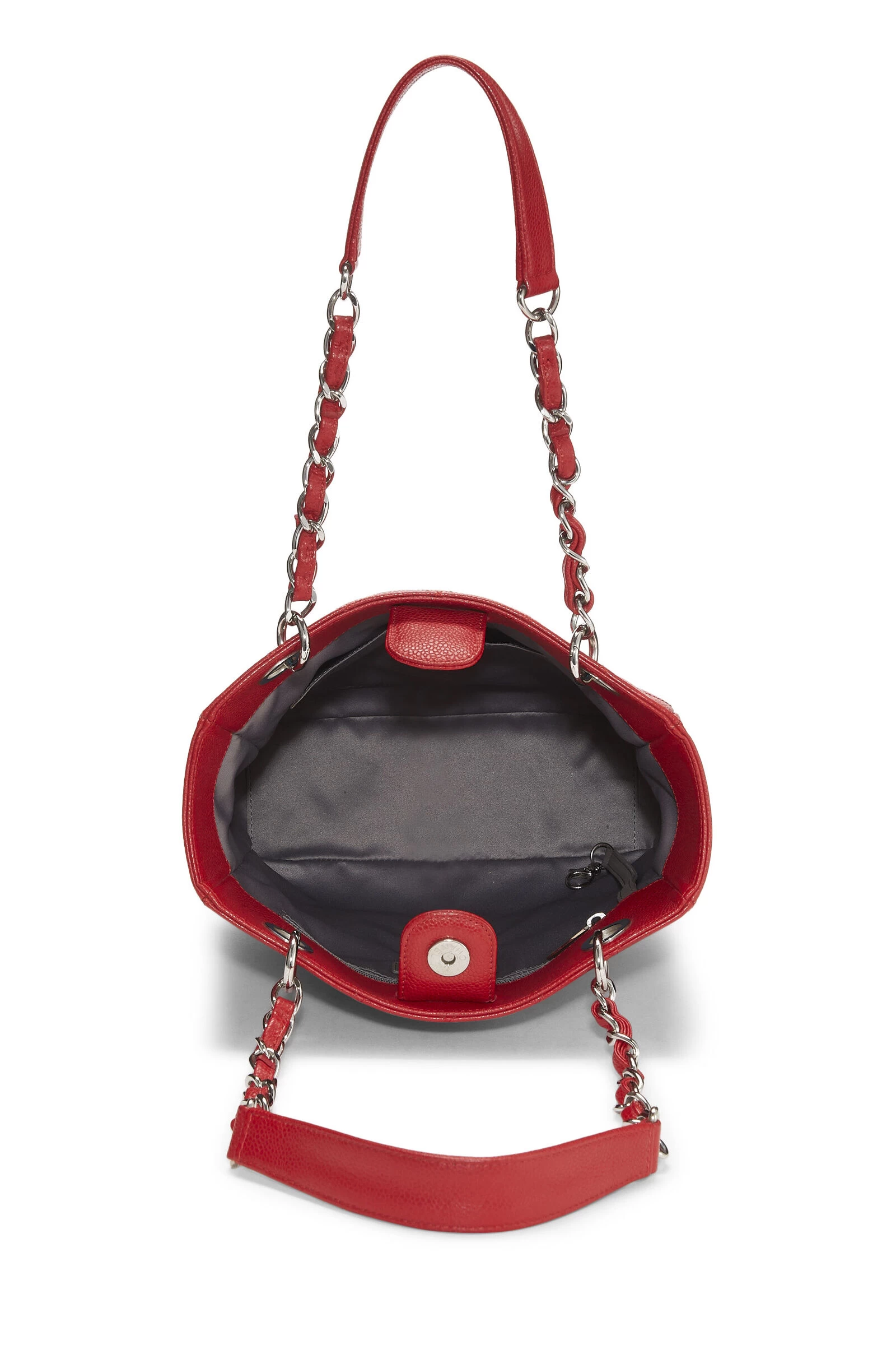 Chanel Red Quilted Caviar Petite Shopping Tote (PST) 6 Chanel Red Quilted Caviar Petite Shopping Tote (PST) - Image 6