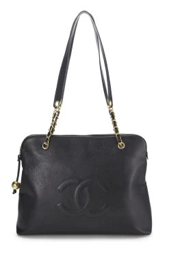 Chanel Black Caviar Zip Tote Large