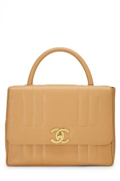Chanel Beige Vertical Caviar Kelly