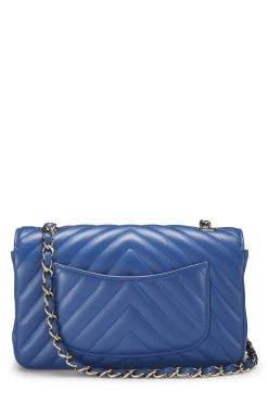 Chanel Blue Chevron Lambskin Rectangular Flap Mini 9 Chanel Blue Chevron Lambskin Rectangular Flap Mini -Fashion clothing Q6B1PN1IB9003 4