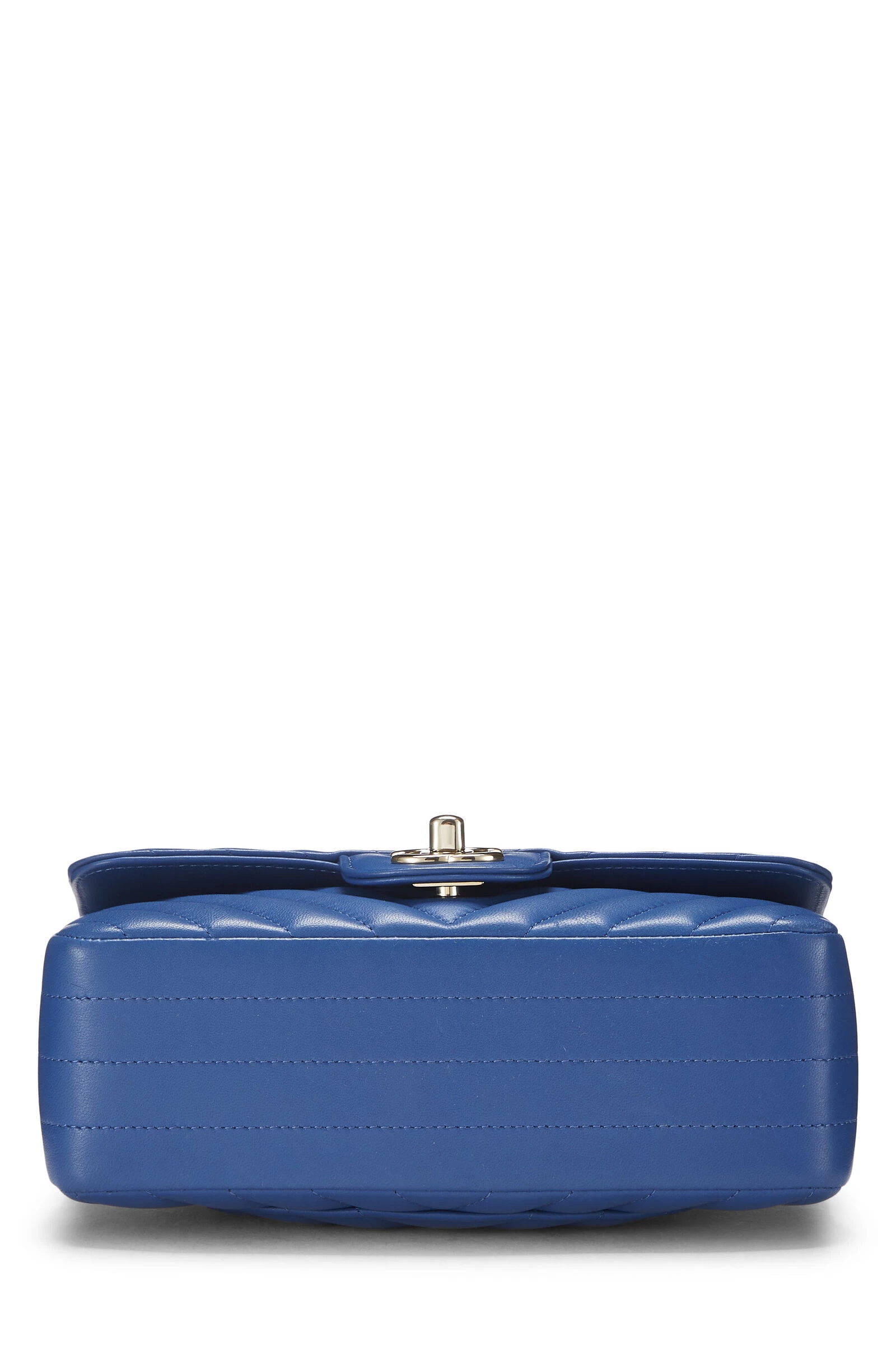 Chanel Blue Chevron Lambskin Rectangular Flap Mini 5 Chanel Blue Chevron Lambskin Rectangular Flap Mini - Image 5