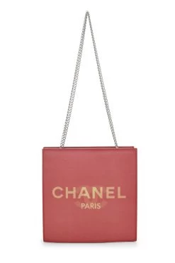 Chanel Red Vinyl Hologram Tote Mini