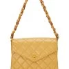 Chanel Orange Quilted Lambskin Envelope Flap Shoulder Bag