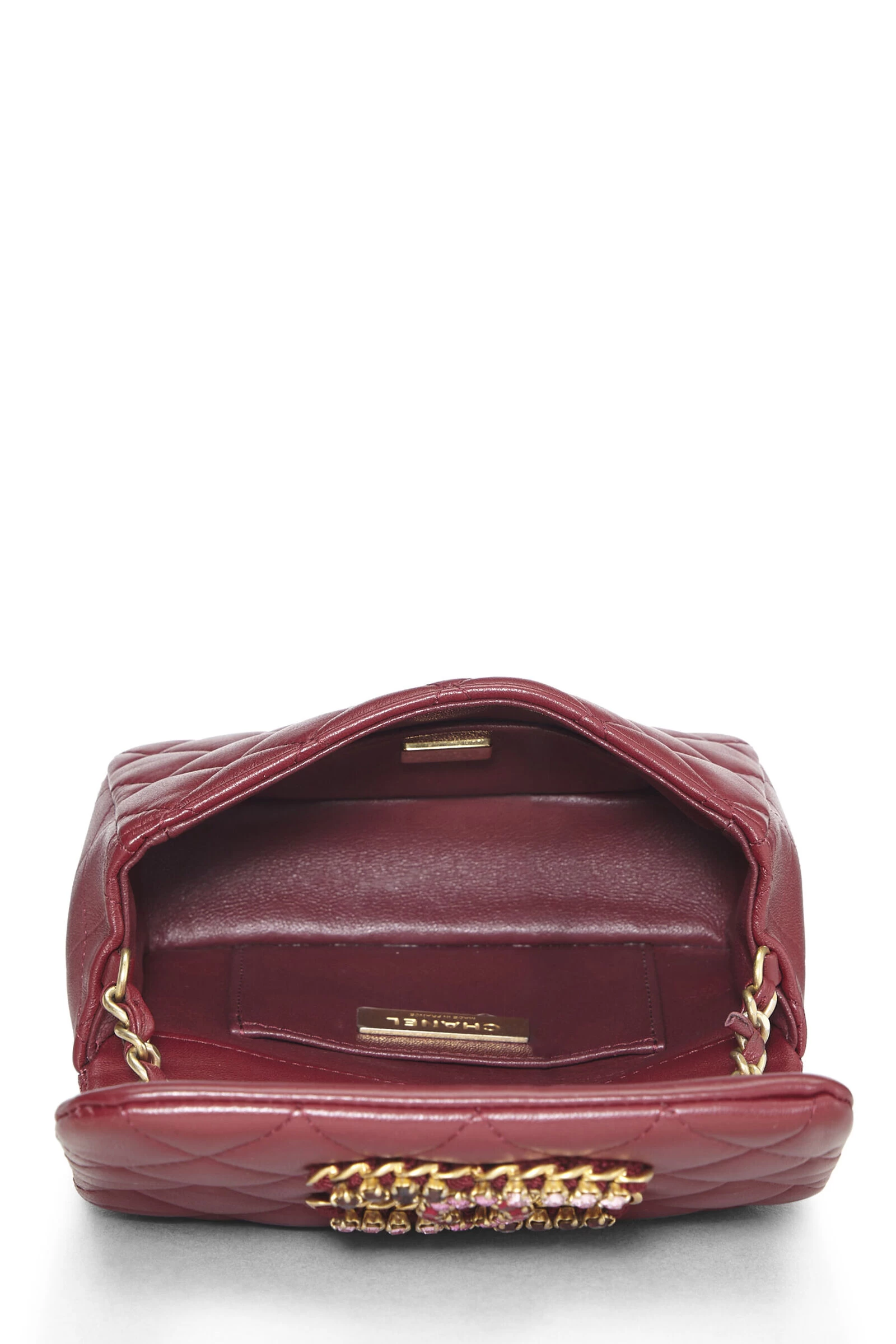Chanel Burgundy Quilted Lambskin Crystal Flap Bag Mini 6 Chanel Burgundy Quilted Lambskin Crystal Flap Bag Mini - Image 6