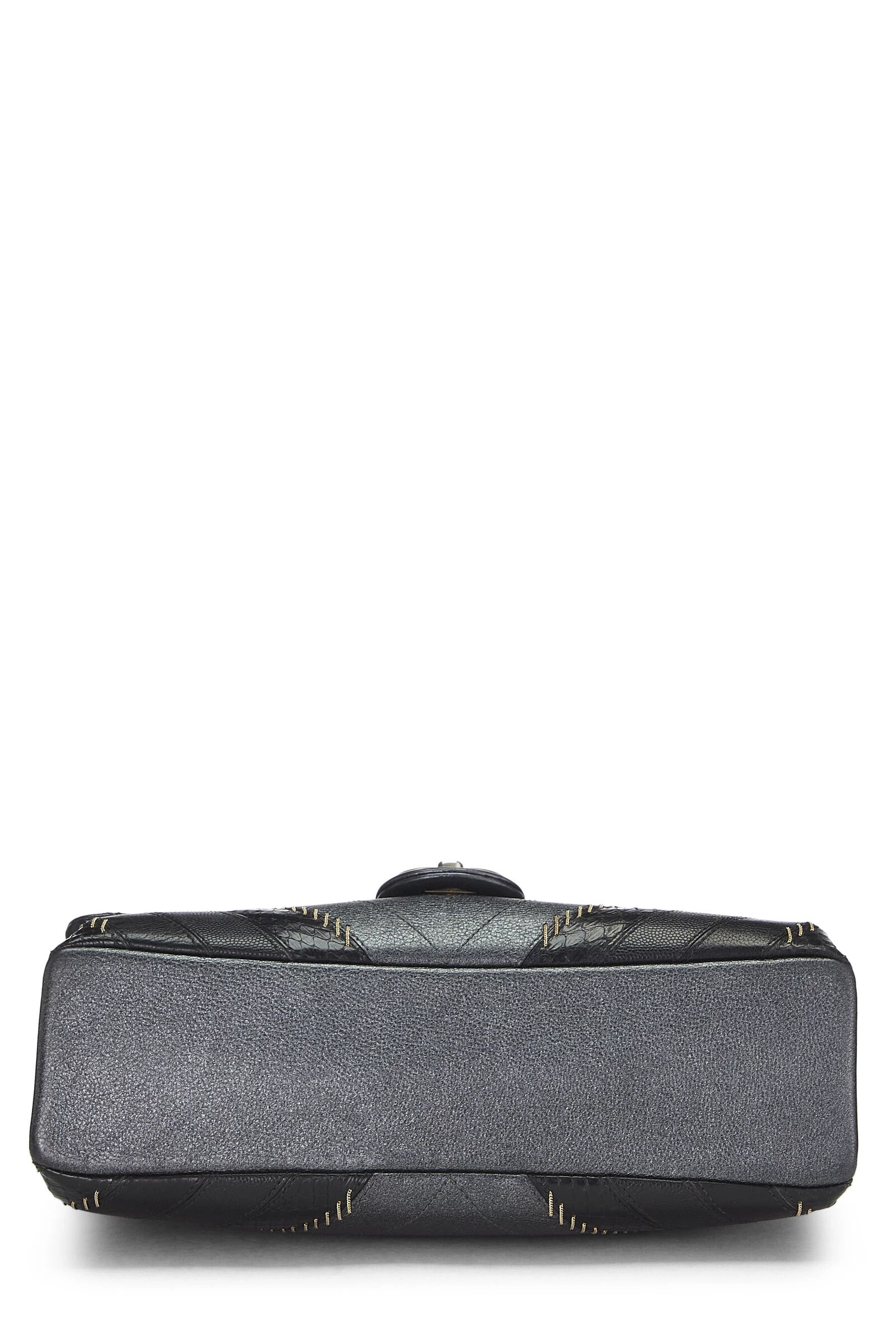 Chanel Black Calfskin Patchwork Chevron Flap Bag 5 Chanel Black Calfskin Patchwork Chevron Flap Bag - Image 5