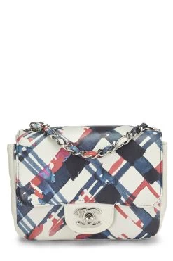 Chanel Blue & Red Calfskin Airline Square Flap Mini