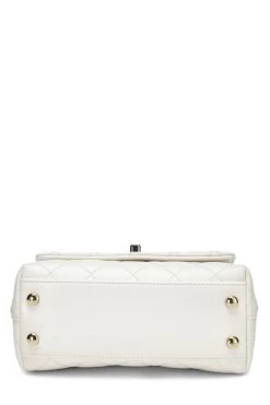 Chanel White Quilted Lambskin Rainbow Coco Handle Bag Mini -Fashion clothing Q6B4791IW9000 5