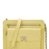 Chanel Yellow Quilted Lambskin Trendy Front Pocket Chain Clutch