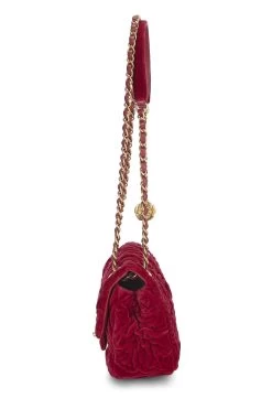 Chanel Pink Camellia Velvet Square Flap Mini -Fashion clothing Q6B5A739P9000 3