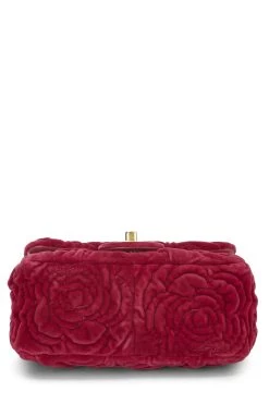 Chanel Pink Camellia Velvet Square Flap Mini -Fashion clothing Q6B5A739P9000 5