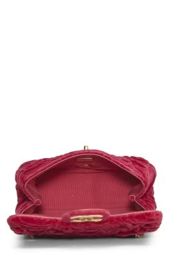 Chanel Pink Camellia Velvet Square Flap Mini -Fashion clothing Q6B5A739P9000 6