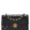 Chanel Black Quilted Lambskin Circle Lock Half Flap Mini