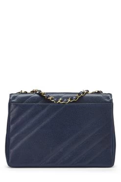 Chanel Navy Caviar Diagonal Jumbo Flap 9 Chanel Navy Caviar Diagonal Jumbo Flap -Fashion clothing Q6BACQ0FB4003 4