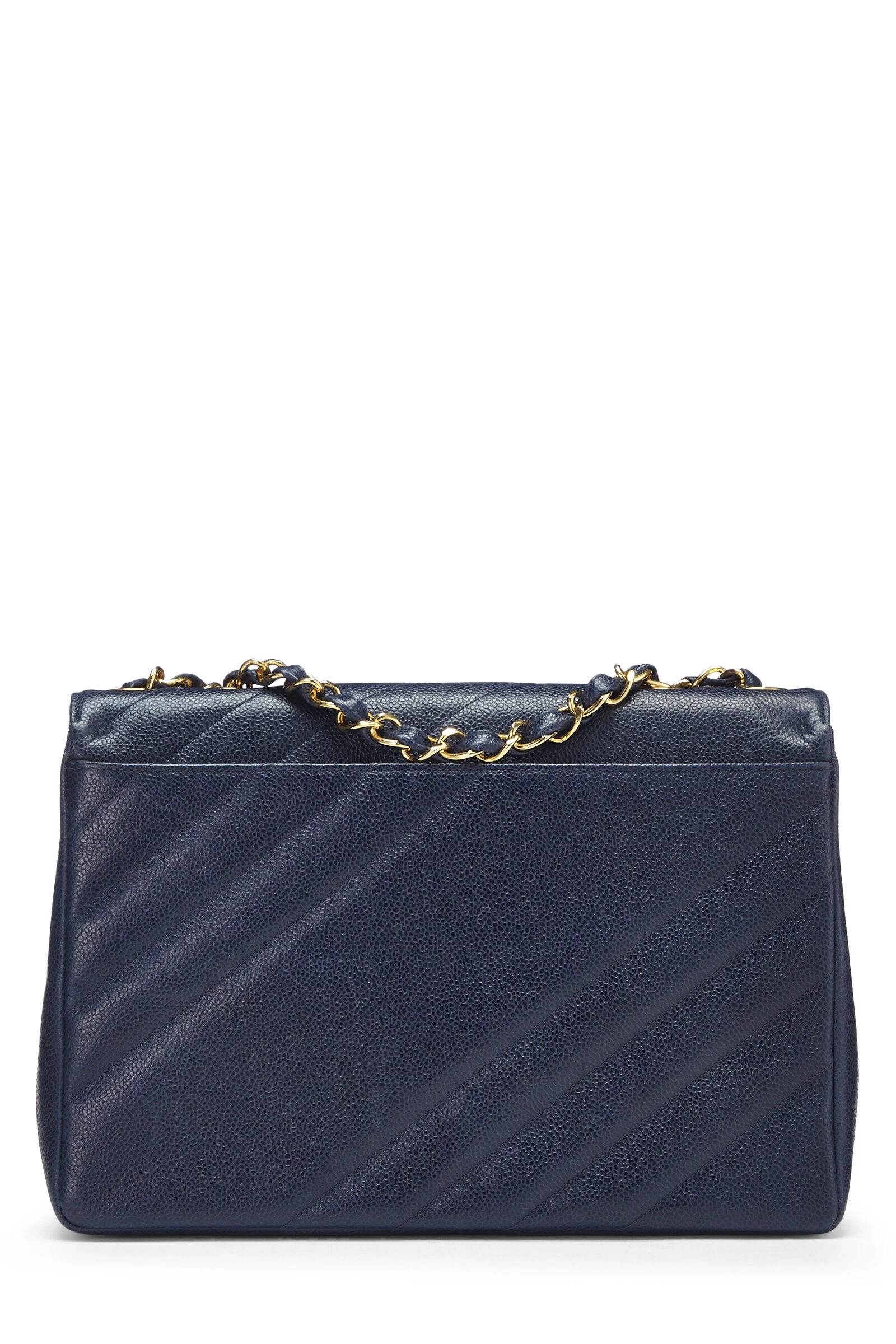 Chanel Navy Caviar Diagonal Jumbo Flap 4 Chanel Navy Caviar Diagonal Jumbo Flap - Image 4