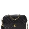 Chanel Black Quilted Lambskin Pocket Camera Bag Large
