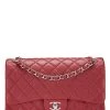 Chanel Red Quilted Caviar New Classic Double Flap Jumbo