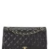 Chanel Black Quilted Lambskin New Classic Double Flap Jumbo