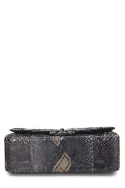 Chanel Navy Python New Classic Double Flap Jumbo -Fashion clothing Q6BAQP2FB4002 5