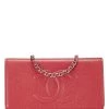 Chanel Red Caviar Timeless CC Wallet On Chain (WOC)