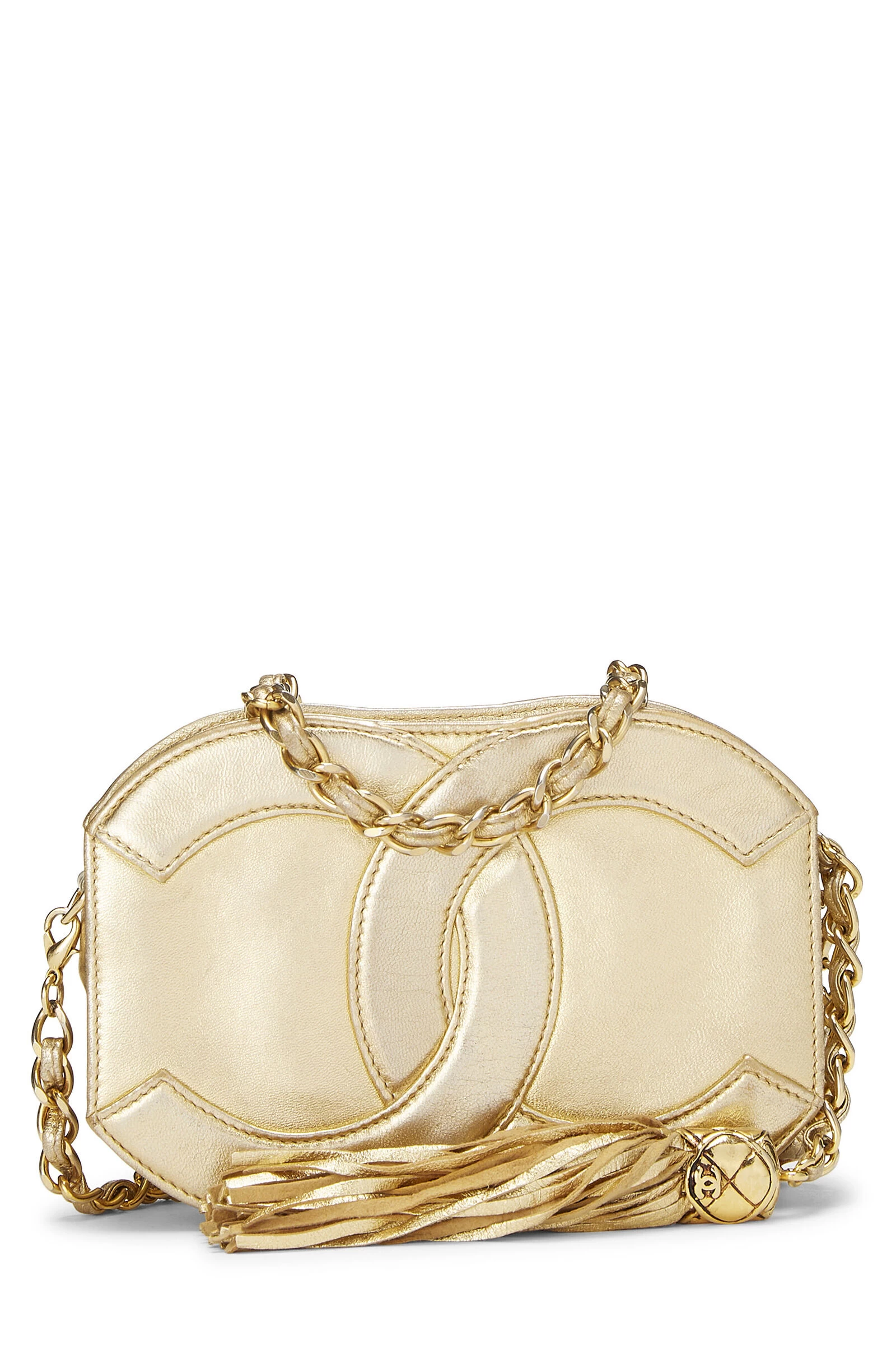 Chanel Gold Lambskin CC Oval Bag Mini 1 Chanel Gold Lambskin CC Oval Bag Mini