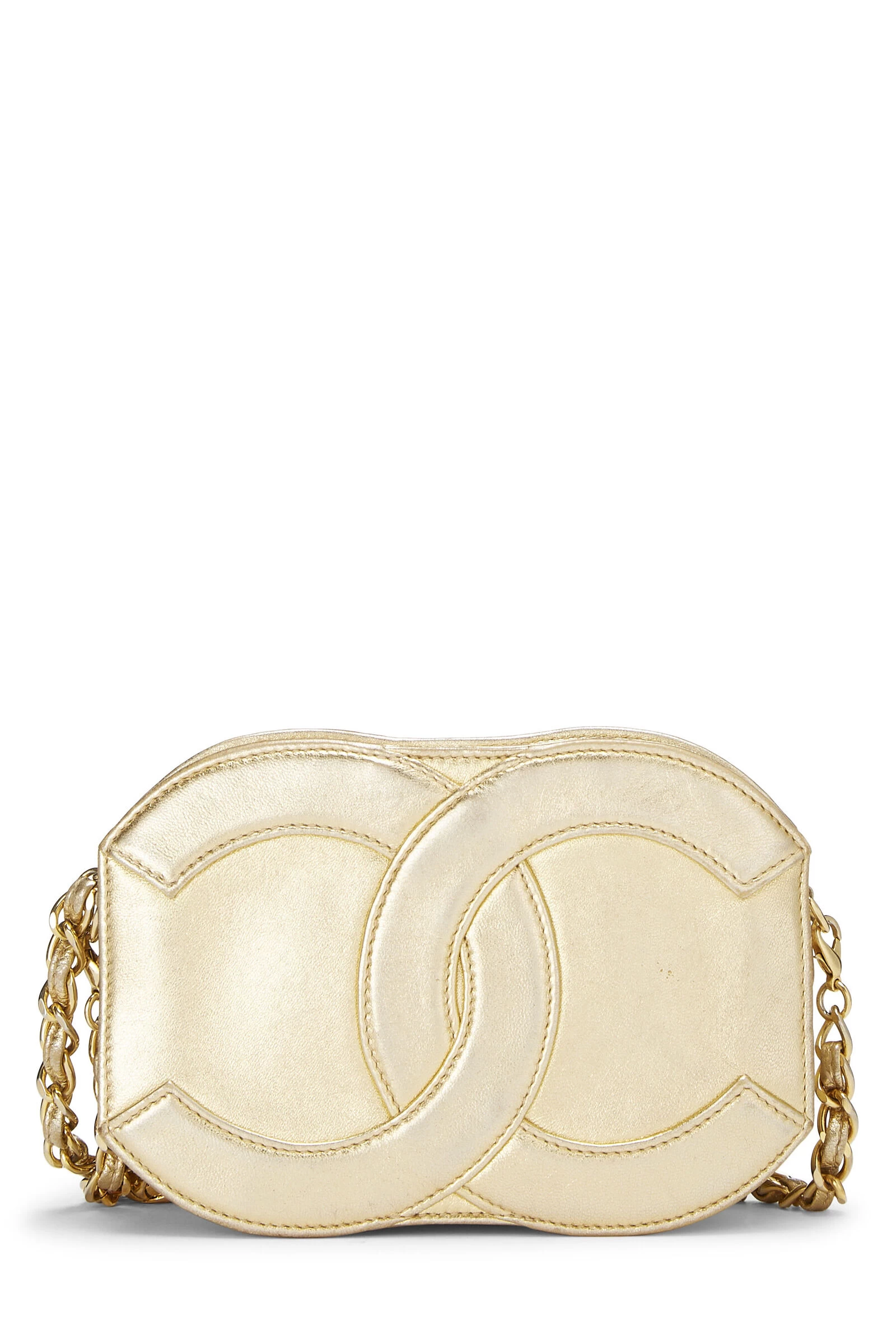 Chanel Gold Lambskin CC Oval Bag Mini 4 Chanel Gold Lambskin CC Oval Bag Mini - Image 4