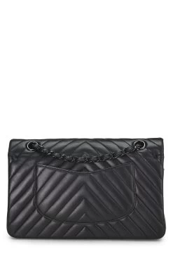 Chanel Black Chevron Lambskin Classic Double Flap Medium -Fashion clothing Q6BATU1IK0063 4
