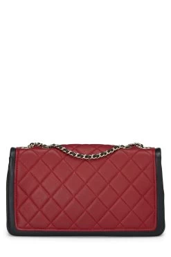 Chanel Red & Black Quilted Lambskin Graphic Flap Medium -Fashion clothing Q6BBJY1IM7007 4