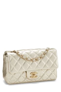 Chanel Gold Quilted Lambskin Rectangular Flap Mini -Fashion clothing Q6BBMB1ID9000 2