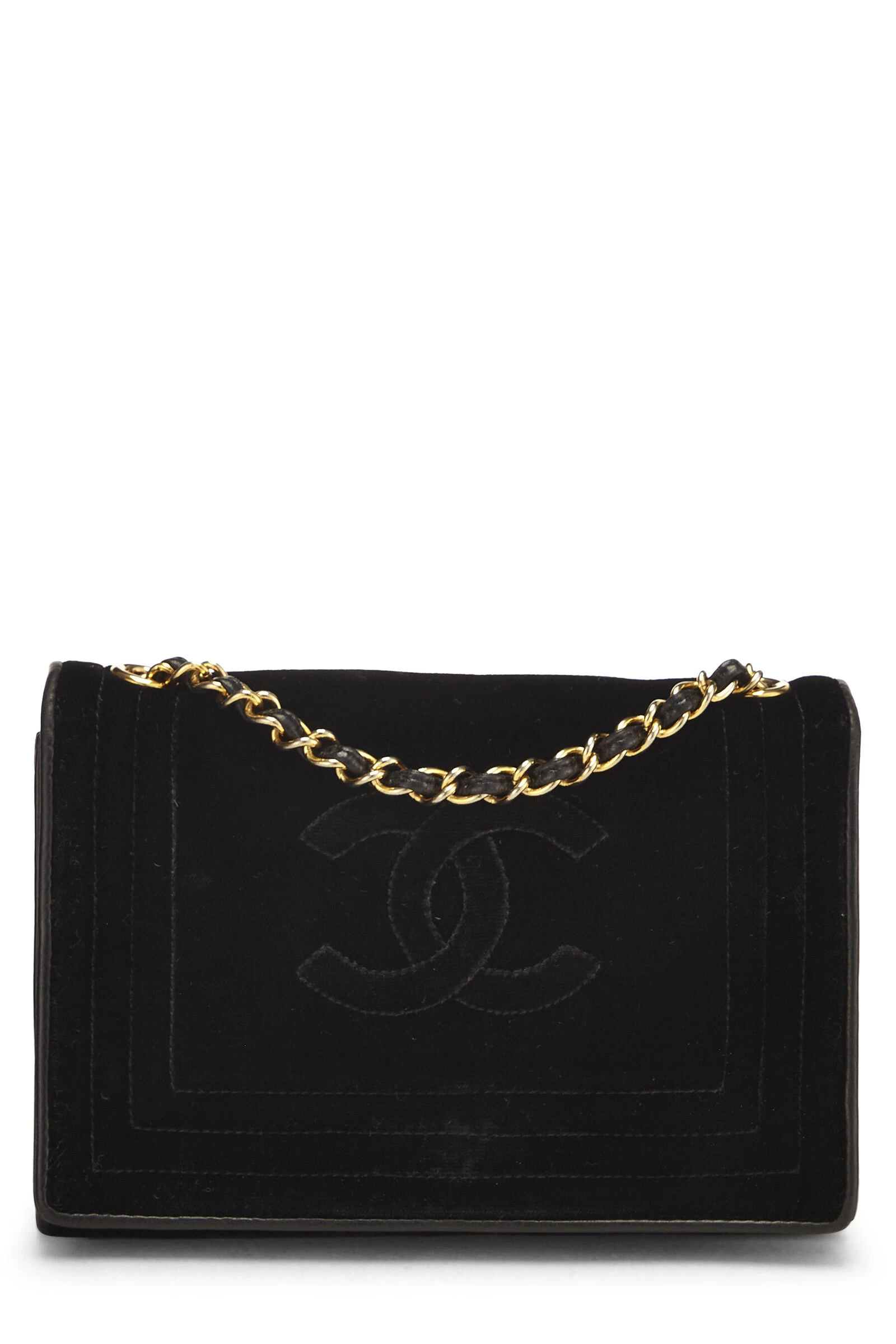 Chanel Black Velvet Triborder Shoulder Bag Small 1 Chanel Black Velvet Triborder Shoulder Bag Small