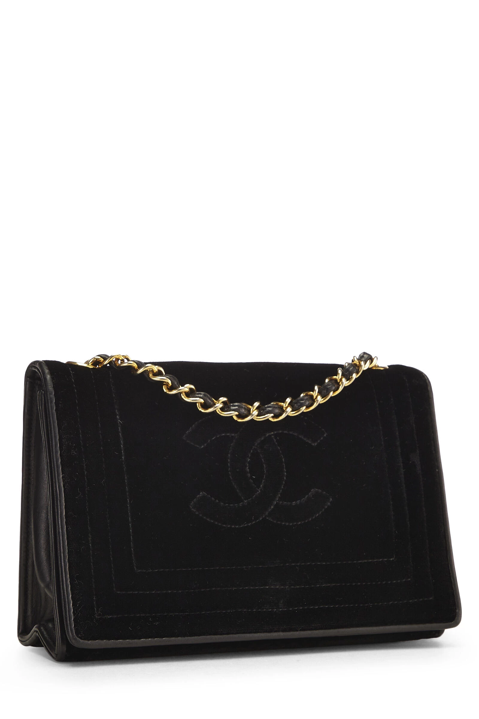 Chanel Black Velvet Triborder Shoulder Bag Small 3 Chanel Black Velvet Triborder Shoulder Bag Small - Image 3