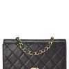 Chanel Black Quilted Lambskin Snap Full Flap Mini