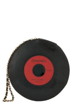 Chanel Black Patent Vinyl Record Clutch -Fashion clothing Q6BDDP27KB009 3