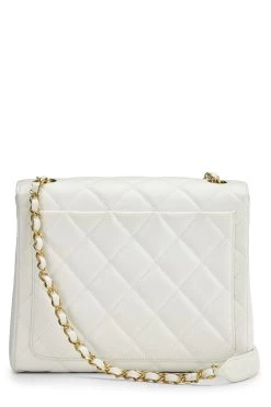 Chanel White Quilted Caviar 'CC' Square Shoulder Bag 9 Chanel White Quilted Caviar 'CC' Square Shoulder Bag -Fashion clothing Q6BDVC0FWB000 4