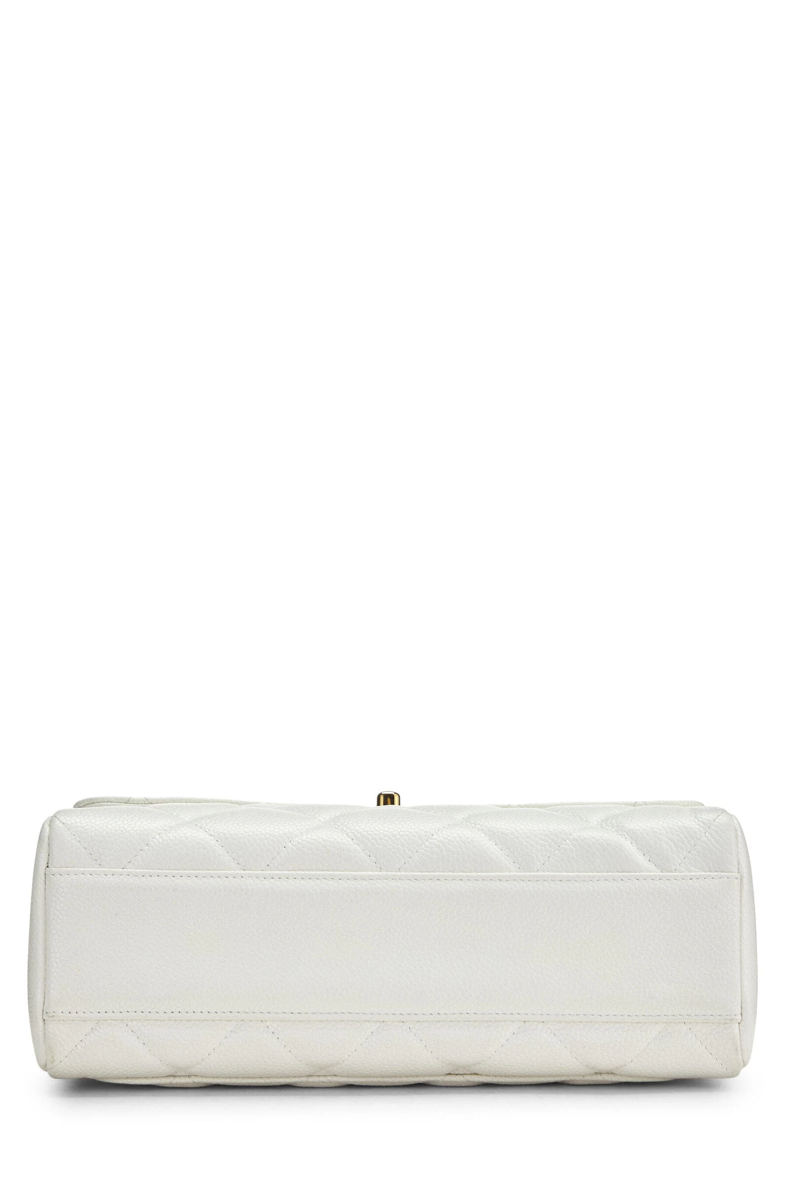 Chanel White Quilted Caviar 'CC' Square Shoulder Bag 5 Chanel White Quilted Caviar 'CC' Square Shoulder Bag - Image 5