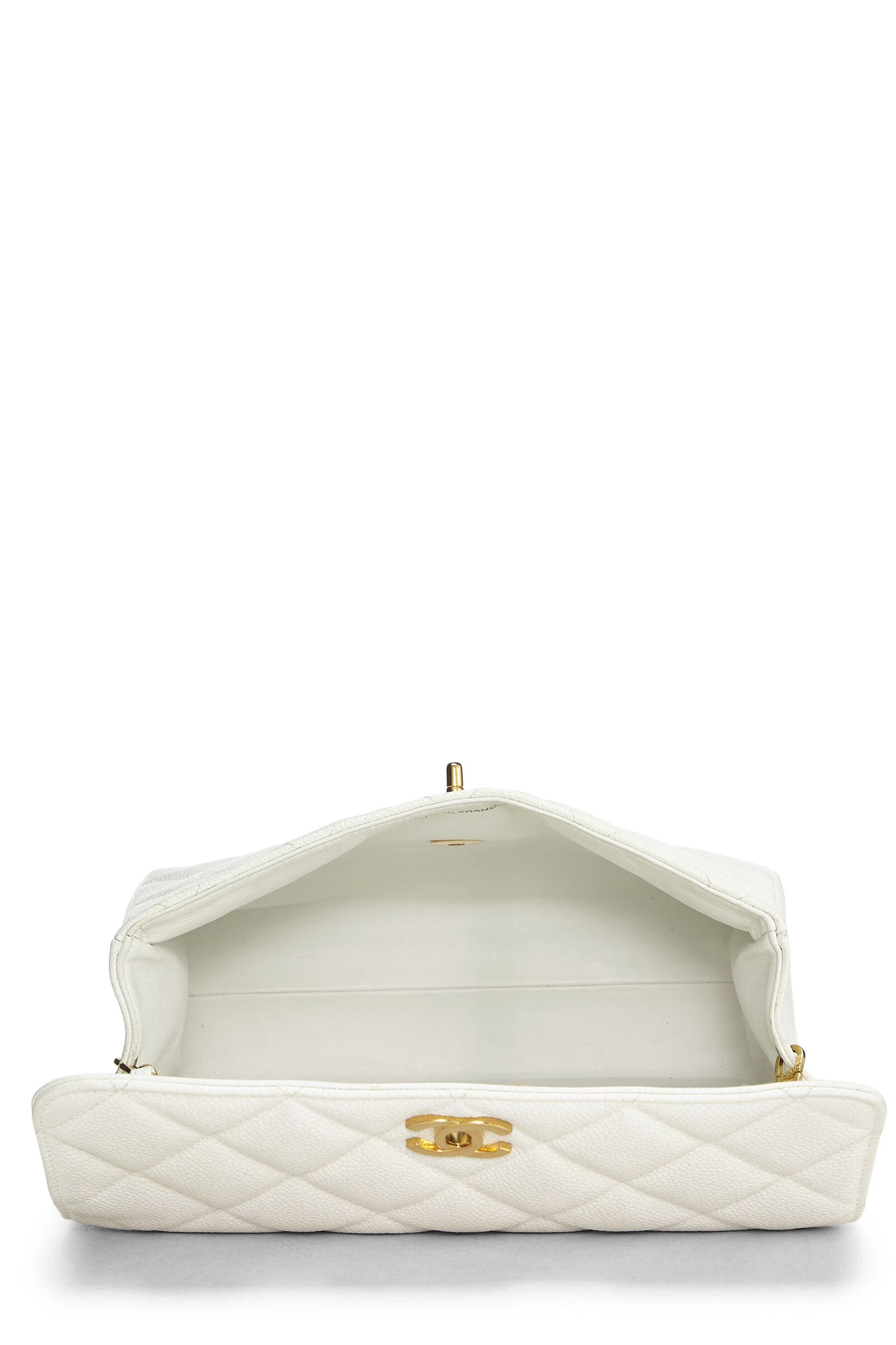 Chanel White Quilted Caviar 'CC' Square Shoulder Bag 6 Chanel White Quilted Caviar 'CC' Square Shoulder Bag - Image 6