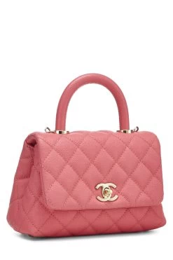 Chanel Pink Quilted Caviar Coco Handle Bag Mini 9 Chanel Pink Quilted Caviar Coco Handle Bag Mini -Fashion clothing Q6BFSJ0FP9001 2