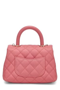 Chanel Pink Quilted Caviar Coco Handle Bag Mini 11 Chanel Pink Quilted Caviar Coco Handle Bag Mini -Fashion clothing Q6BFSJ0FP9001 4