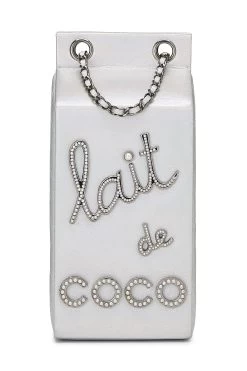 Chanel Metallic Silver Leather Coco Milk Carton Bag