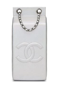 Chanel Metallic Silver Leather Coco Milk Carton Bag 9 Chanel Metallic Silver Leather Coco Milk Carton Bag -Fashion clothing Q6BFVE4NVB006 4